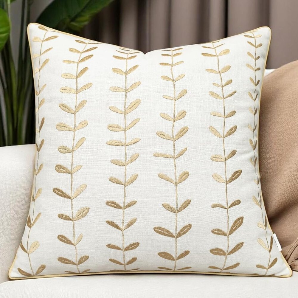 Lollipop Cushion Cover - 20x20 Inches Square - 100% Cotton Ivory